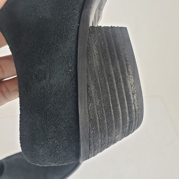 Born Starr Mule Clog Bootie Block Heel Black Suede Womens 6.5 - Picture 16 of 16
